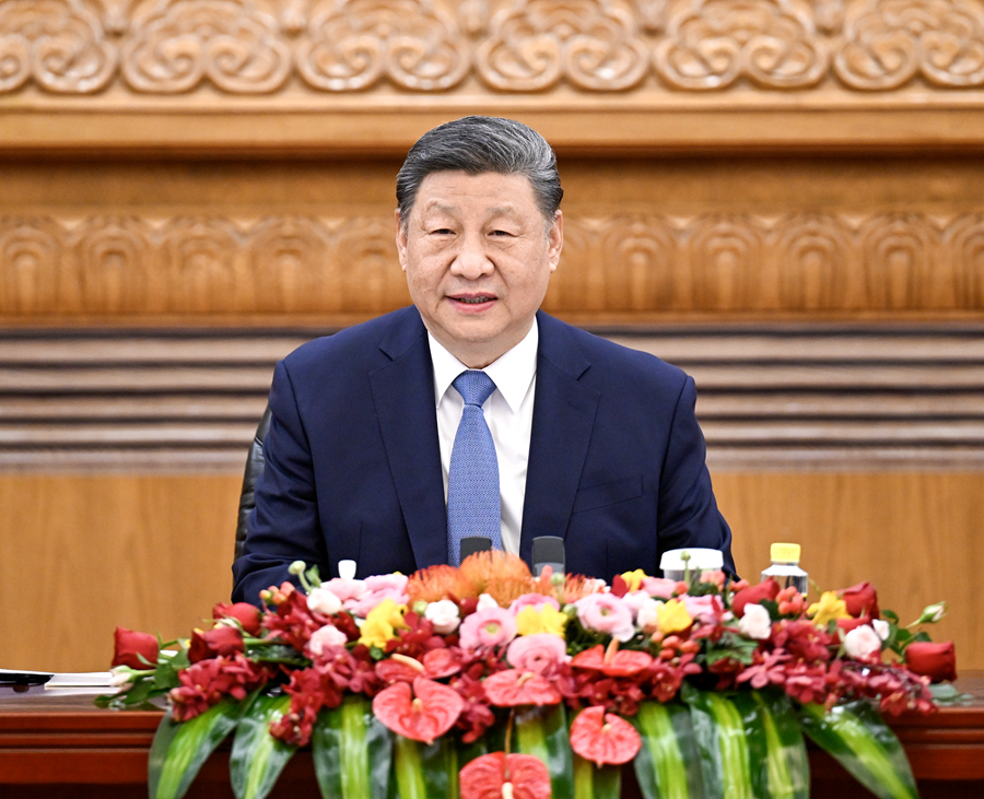 3月28日上午，國(guó)家主席習(xí)近平在北京人民大會(huì)堂會(huì)見國(guó)際工商界代表。